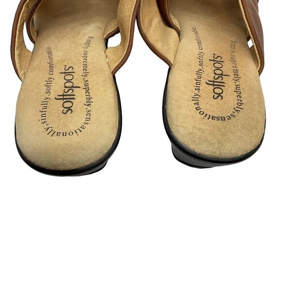 SOFTSPOTS Carmel Leather Wedge Sandals Women's 9.5M Comfort Slide - Picture 12 of 13